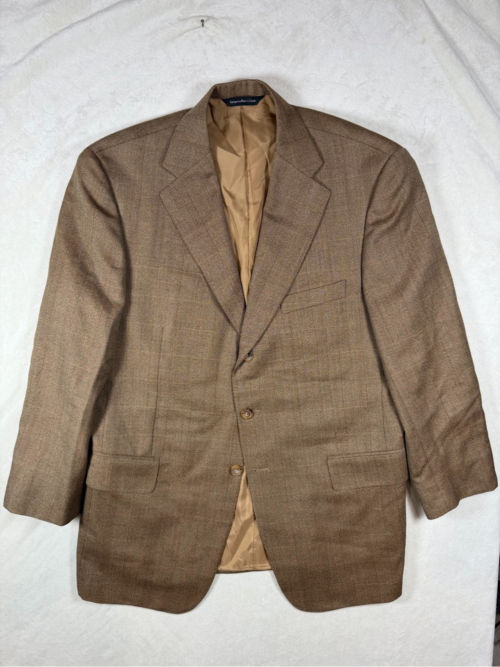 Samuelsohn 43R 100% Wool Tan-Brown Men's 3 Button Sport Coat